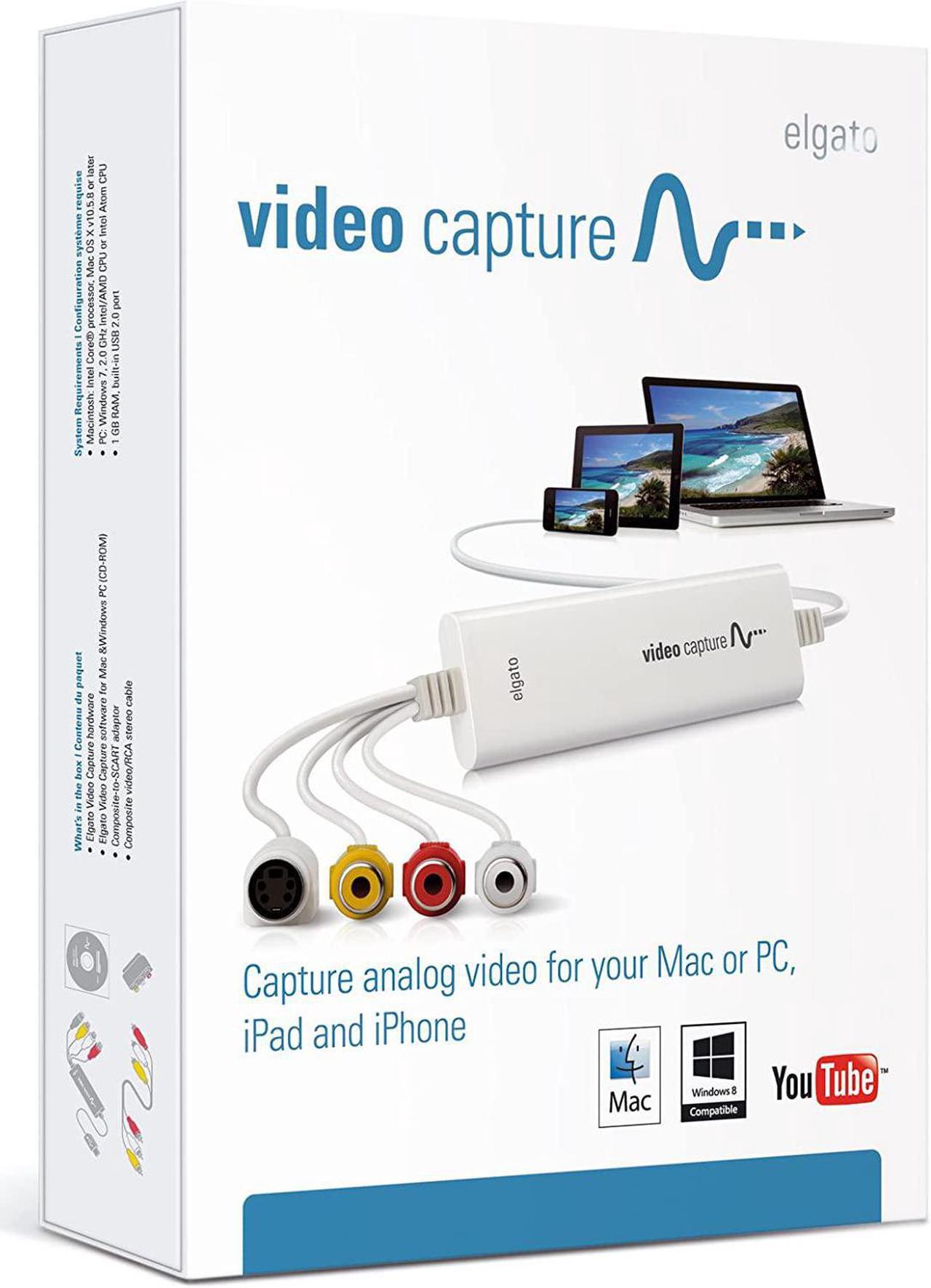 Alt view image 6 of 6 - Elgato Video Capture  USB 2.0 Capture Card Device, Easy to Use, Convert Analog to Digital, with VHS VCR TV to DVD Adapter, for Mac, Windows or iPad