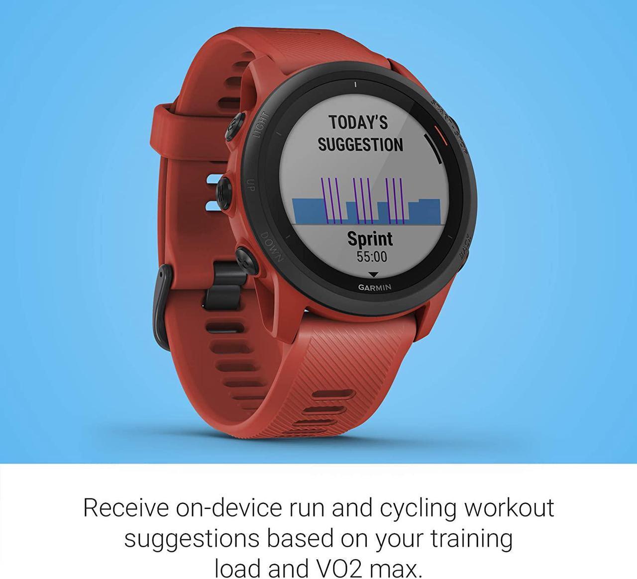 Alt view image 9 of 10 - Garmin Forerunner 745, GPS Running Watch, Detailed Training Stats and On-Device Workouts, Essential Smartwatch Functions, Red