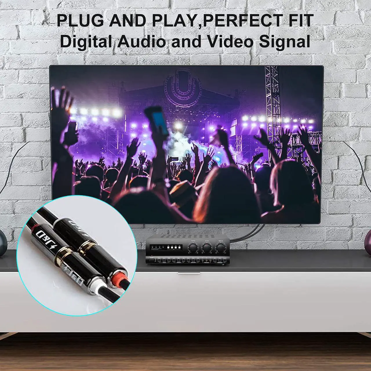 Alt view image 4 of 7 - J&D 2 RCA to 2 RCA Cable, 2-Pack Gold Plated Copper Shell Heavy Duty 2RCA Male to 2RCA Female Stereo Audio Extension Cable, RCA Cable, 6 Feet