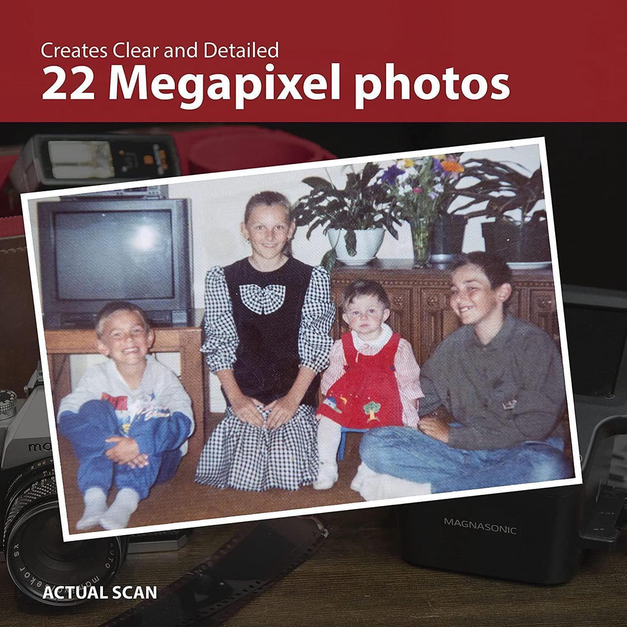 Alt view image 4 of 7 - Magnasonic All-in-One 24MP Film Scanner with Large 5" Display & HDMI, Converts 35mm/126/110/Super 8 Film & 135/126/110 Slides into Digital Photos, Built-in Memory (FS71)