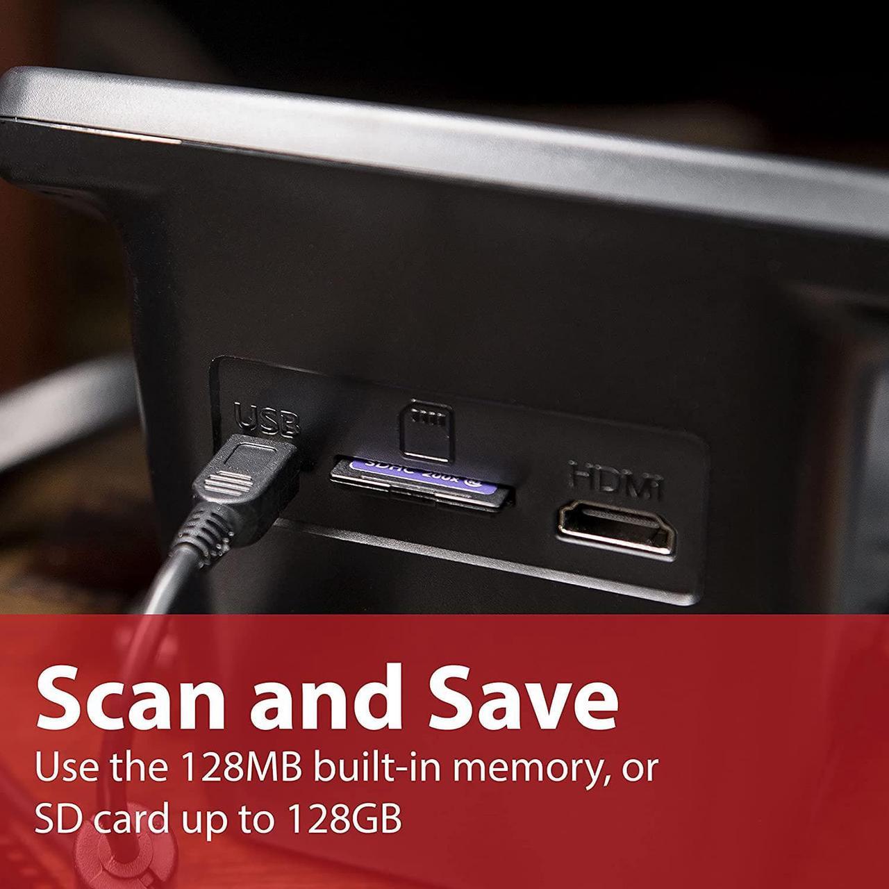 Alt view image 5 of 7 - Magnasonic All-in-One 24MP Film Scanner with Large 5" Display & HDMI, Converts 35mm/126/110/Super 8 Film & 135/126/110 Slides into Digital Photos, Built-in Memory (FS71)