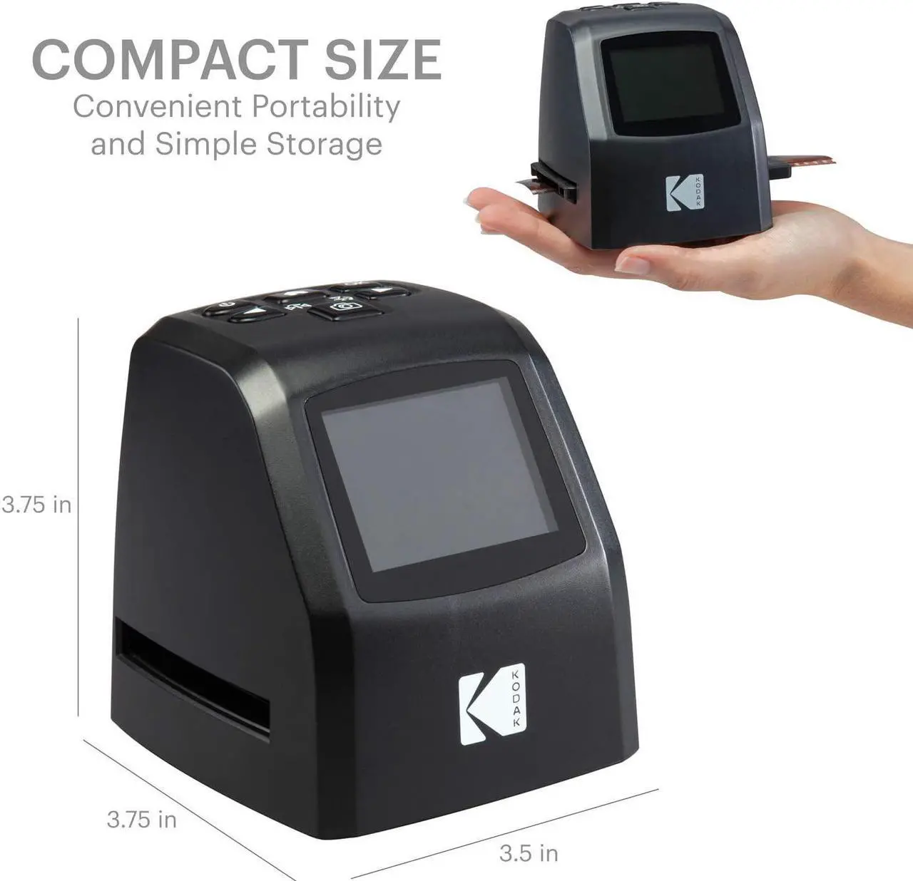 Alt view image 4 of 7 - KODAK Mini Digital Film & Slide Scanner  Converts 35mm, 126, 110, Super 8 & 8mm Film Negatives & Slides to 22 Megapixel JPEG Images  Includes - 2.4 LCD Screen  Easy Load Film Adapters
