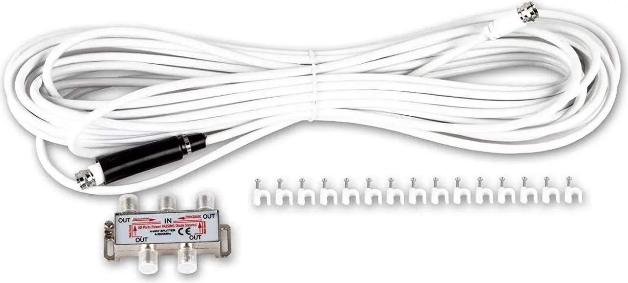 Alt view image 7 of 7 - [Newest 2020] Five Star Yagi Satellite HD TV Antenna up to 200 Mile Range, Attic or Roof Mount TV Antenna, Long Range Digital OTA Antenna for 4K 1080P Supports 4 TVs Installation Kit & Mounting Pole