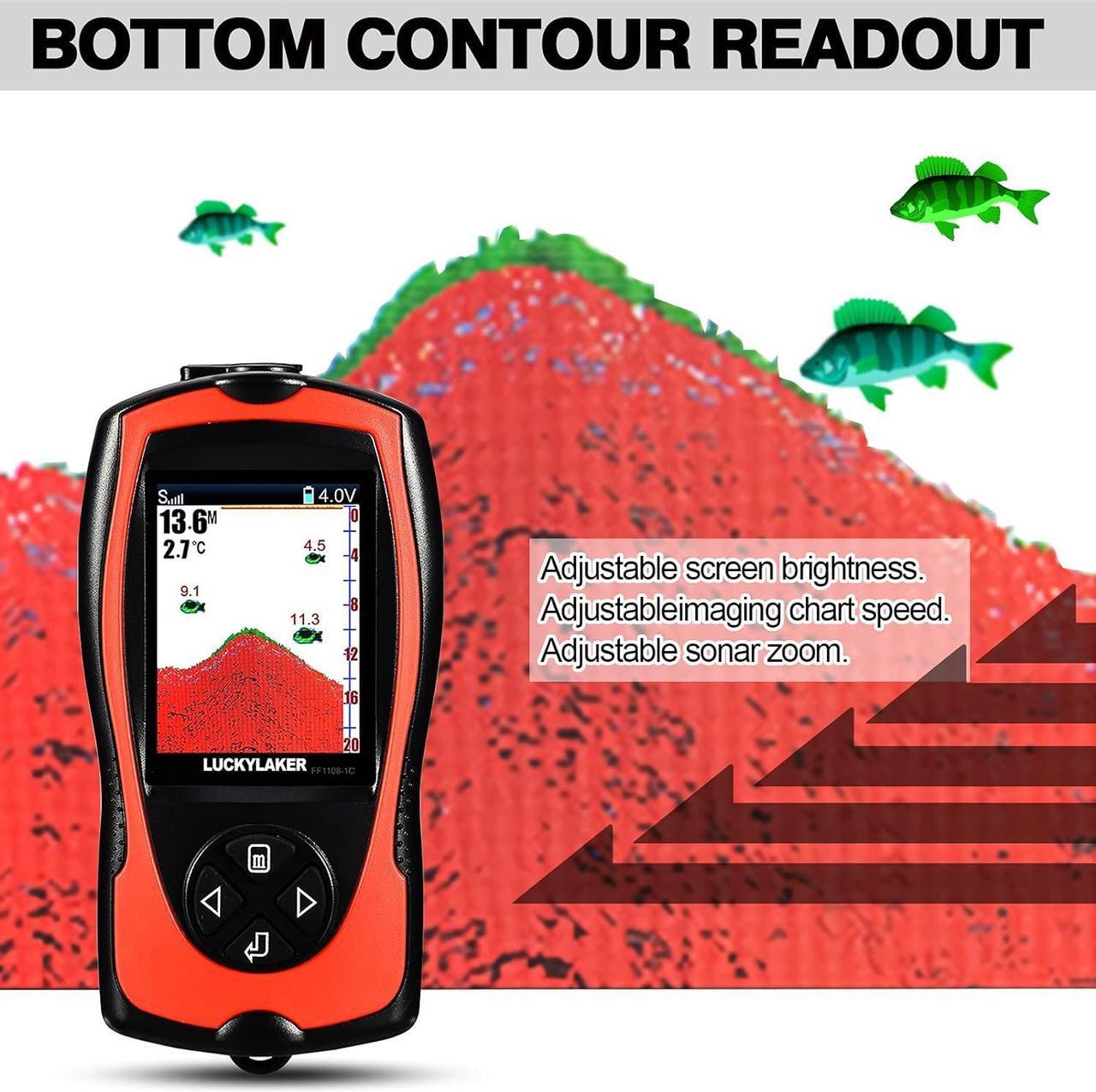 Alt view image 3 of 7 - Portable Display Fish Finder Boat Handheld Transducer Fish Finders Kayak Water Sensor Depth Finder LCD Wired Cable Ice Sea Fishing