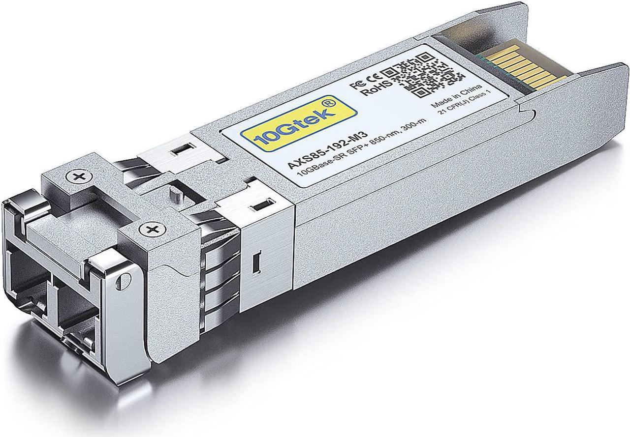 10GBase-SR SFP+ Transceiver, 10G 850nm MMF, up to 300 Meters, Compatible with Intel E10GSFPSR