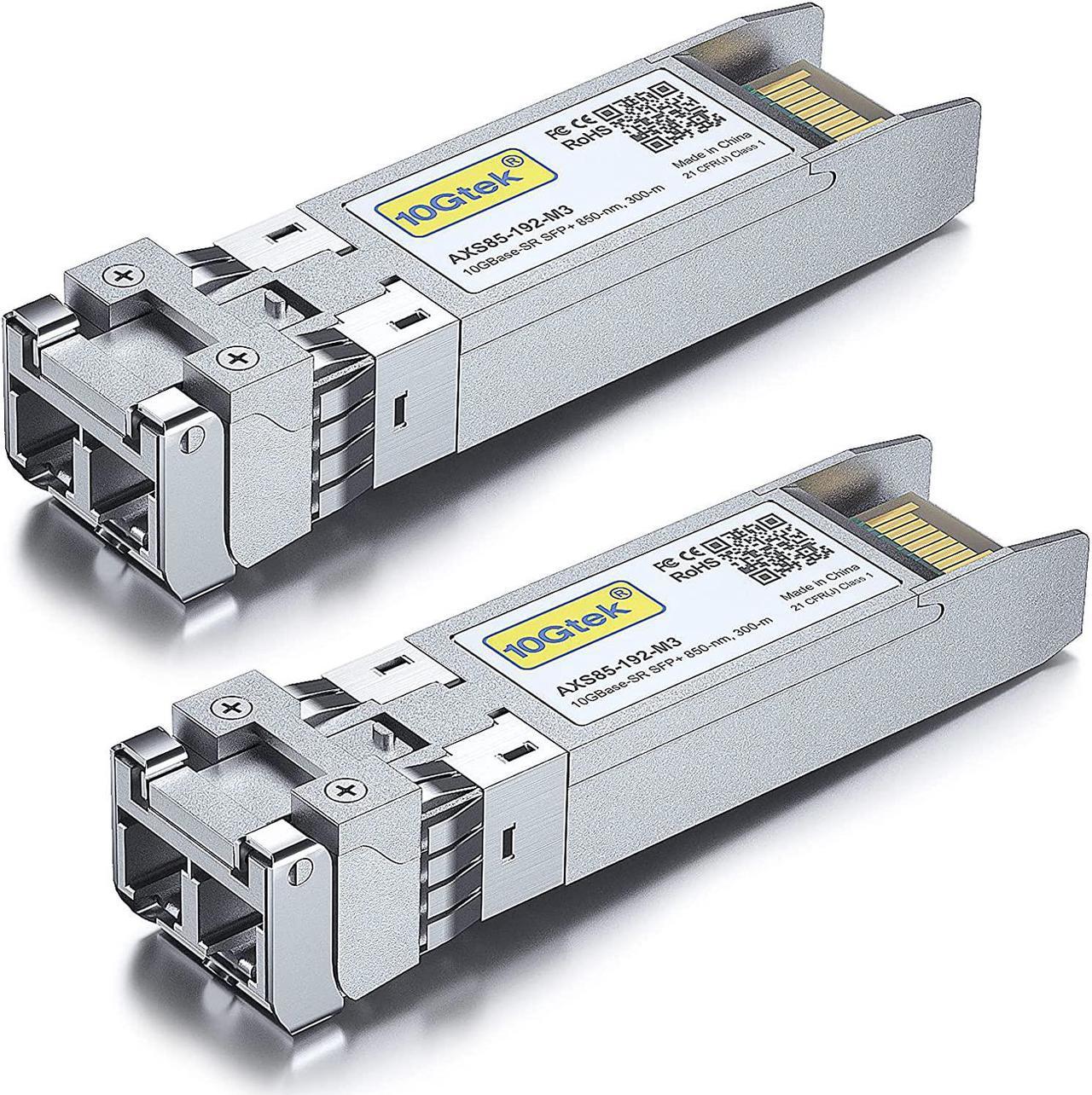 10GBase-SR SFP+ Transceiver, 10G 850nm MMF, up to 300 Meters, Compatible with  SFP-10G-SR, Meraki MA-SFP-10GB-SR, Ubiquiti UniFi UF-MM-10G, Fortinet, Mikrotik, Netgear and More, Pack of 2