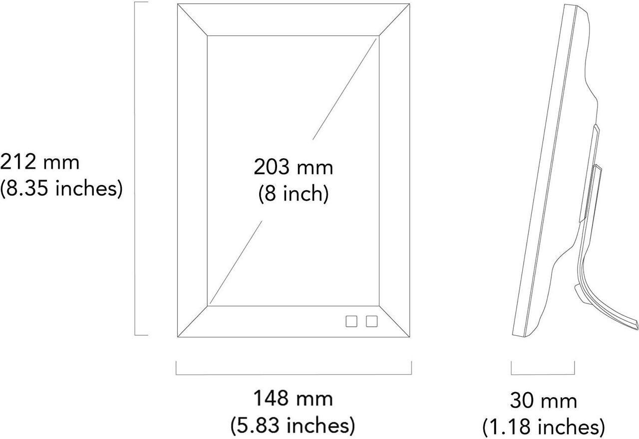Alt view image 6 of 6 - NIX 8 Inch Digital Picture Frame (Non-WiFi) - Portrait or Landscape Stand, HD Resolution, Auto-Rotate, Remote Control - Mix Photos and Videos in The Same Slideshow, Welcome to consult