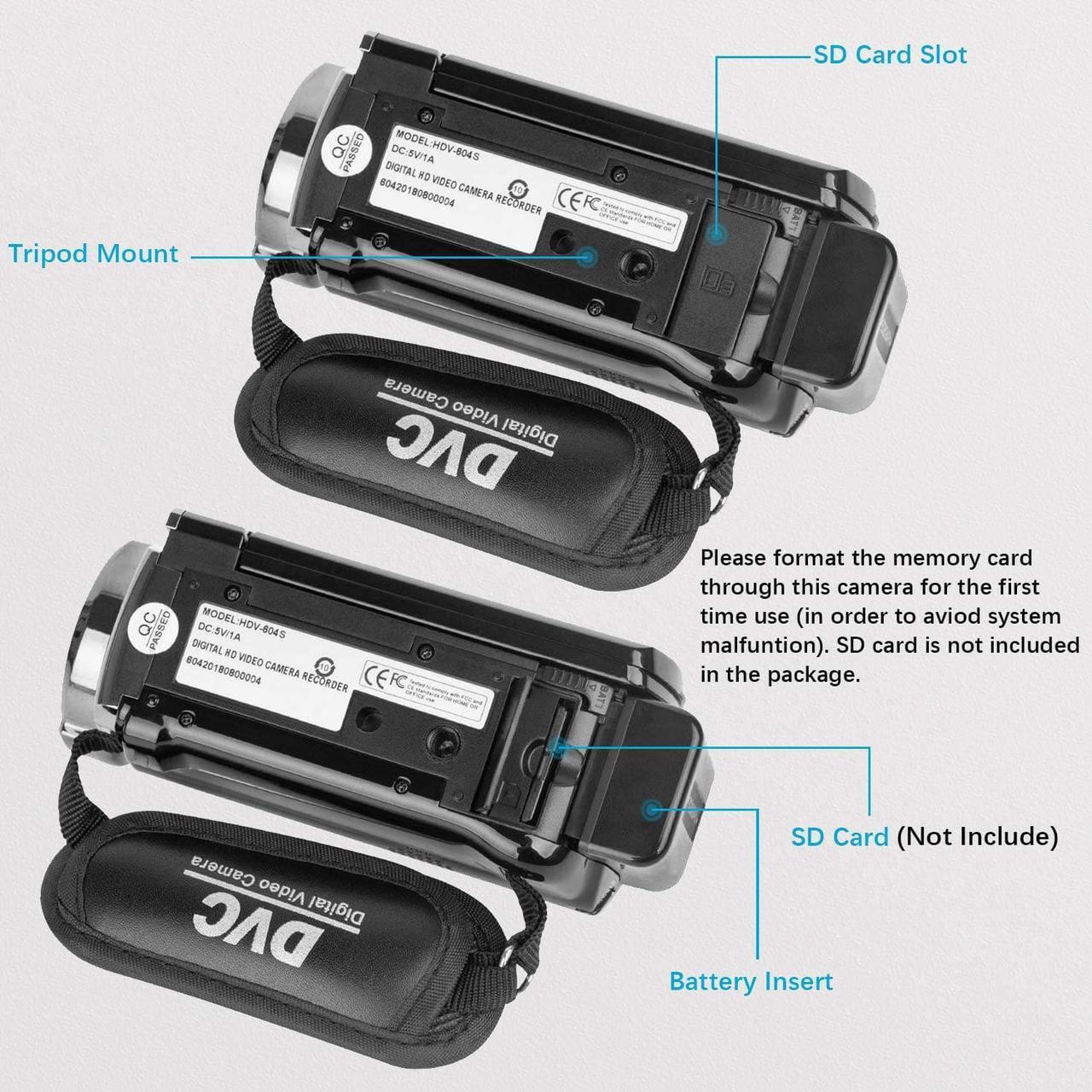 Alt view image 5 of 7 - Video Camera Camcorder Digital Camera Recorder Full HD 1080P 15FPS 24MP 3.0 Inch 270 Degree Rotation LCD 16X Digital Zoom Camcorder Camera with 2 Batteries(Black)