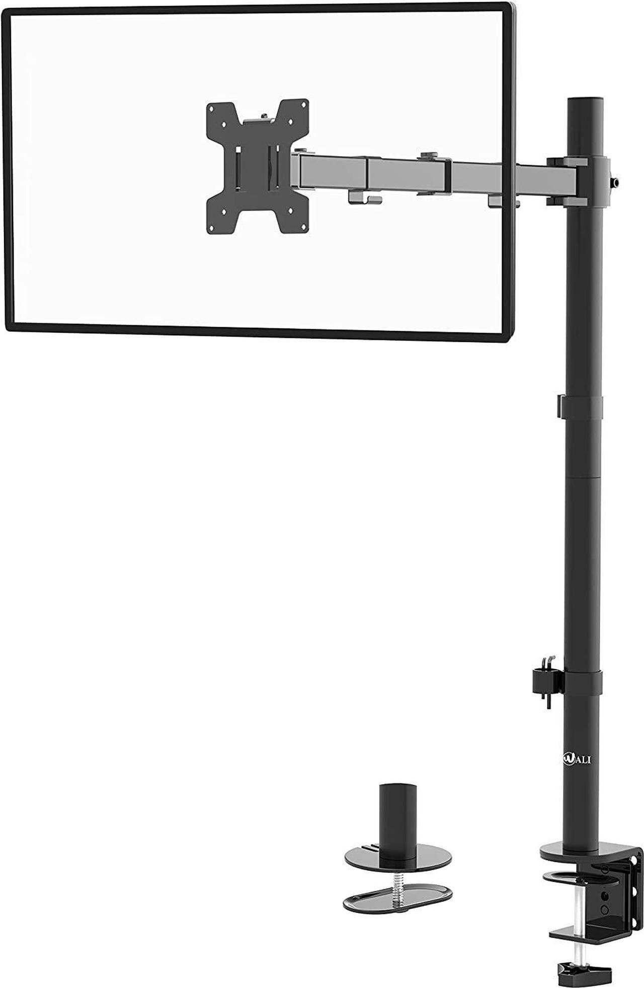 WALI Monitor Arm Mount for Desk, Single Extra Tall VESA Computer Desk Mount, Monitor Bracket Mount Stand Single, up to 32 inch, 22 lbs (M001XL), Black