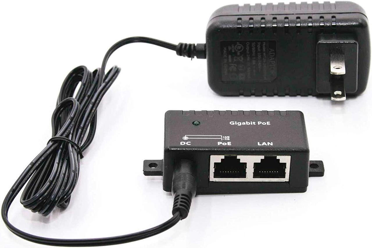 Main image of Poe Texas PoE Injector - Single Port Power Over Ethernet Passive PoE Adapter - 10/100/1000 Gigabit Data - Includes 48V 15W Power Supply - Wall Mounting Plug & Play for Home Office, VoIP Phone, WiFi AP