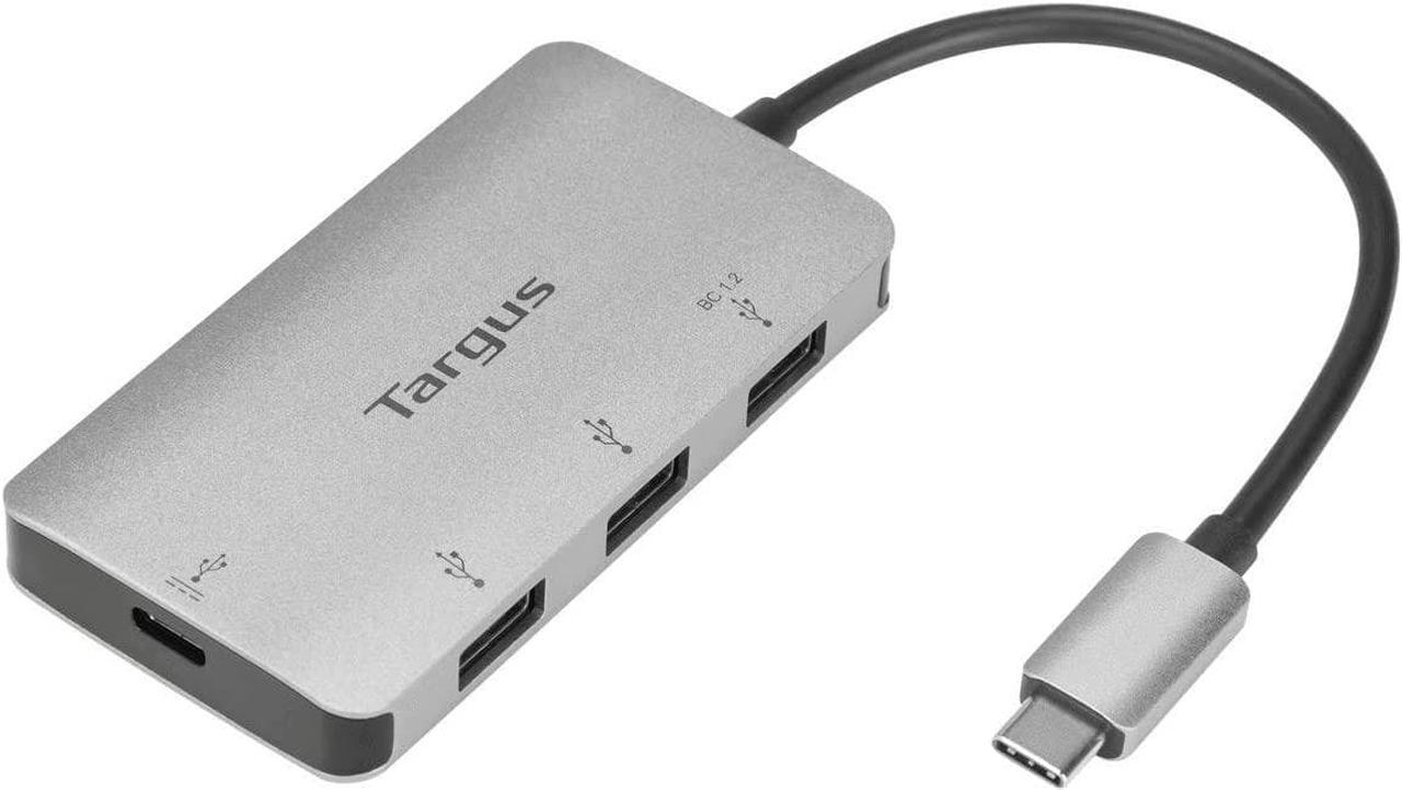 Targus USB-C Multi-Port Hub with 3X USB-A Ports and 1x USB-C Port with 100W PD Pass-Thru, Gray (ACH229USZ)