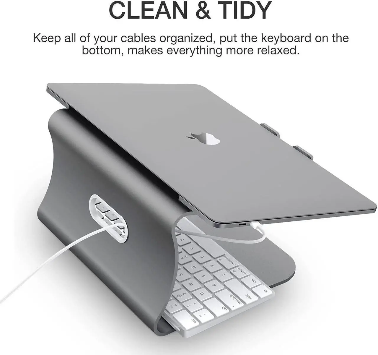 Alt view image 3 of 6 - Laptop Stand Aluminum Cooling Computer Stand Holder for Apple MacBook Air Pro 11-16" Laptops (Gray)