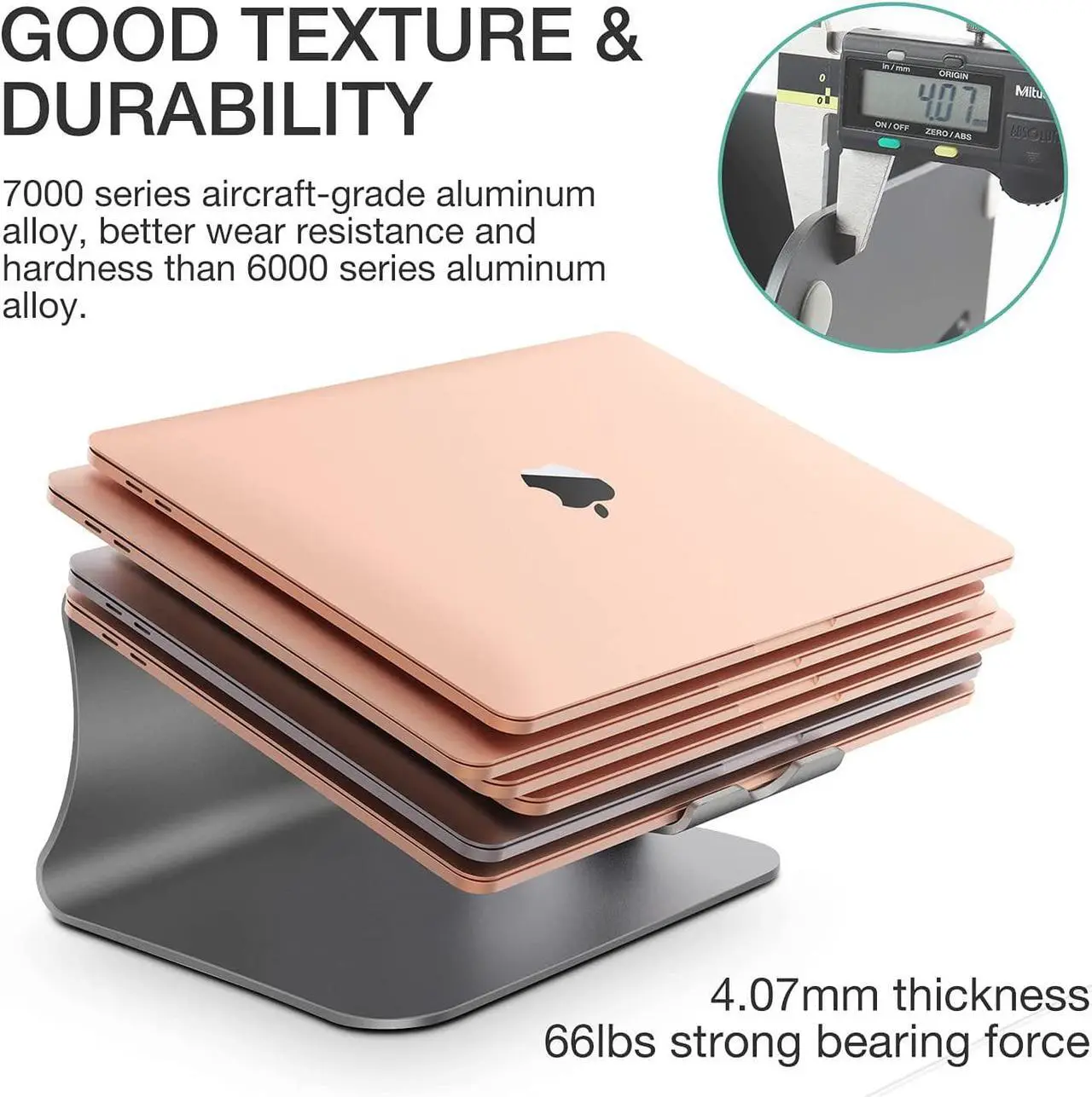 Alt view image 6 of 6 - Laptop Stand Aluminum Cooling Computer Stand Holder for Apple MacBook Air Pro 11-16" Laptops (Gray)