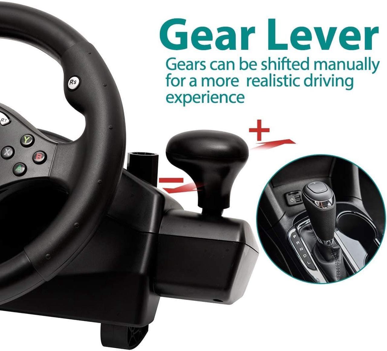 Alt view image 4 of 7 - Gaming Racing Wheel Xbox One Steering Wheels Driving Sim Car Simulator Volante PC Pedals and Paddle Shifters for PC, Xbox Series X S, Xbox360, PS4, PS3, Switch, Android TV
