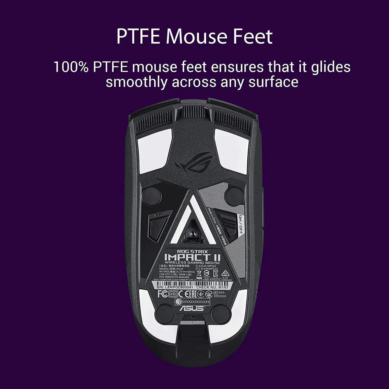 Alt view image 6 of 7 - South City Mall Optical Gaming Mouse - ROG Strix Impact II | Wireless Gaming Mouse with 16,000 DPI | 5 Programmable Buttons, RGB Lighting, 2.4 GHz, Long Battery Life, Lightweight, Ergonomic