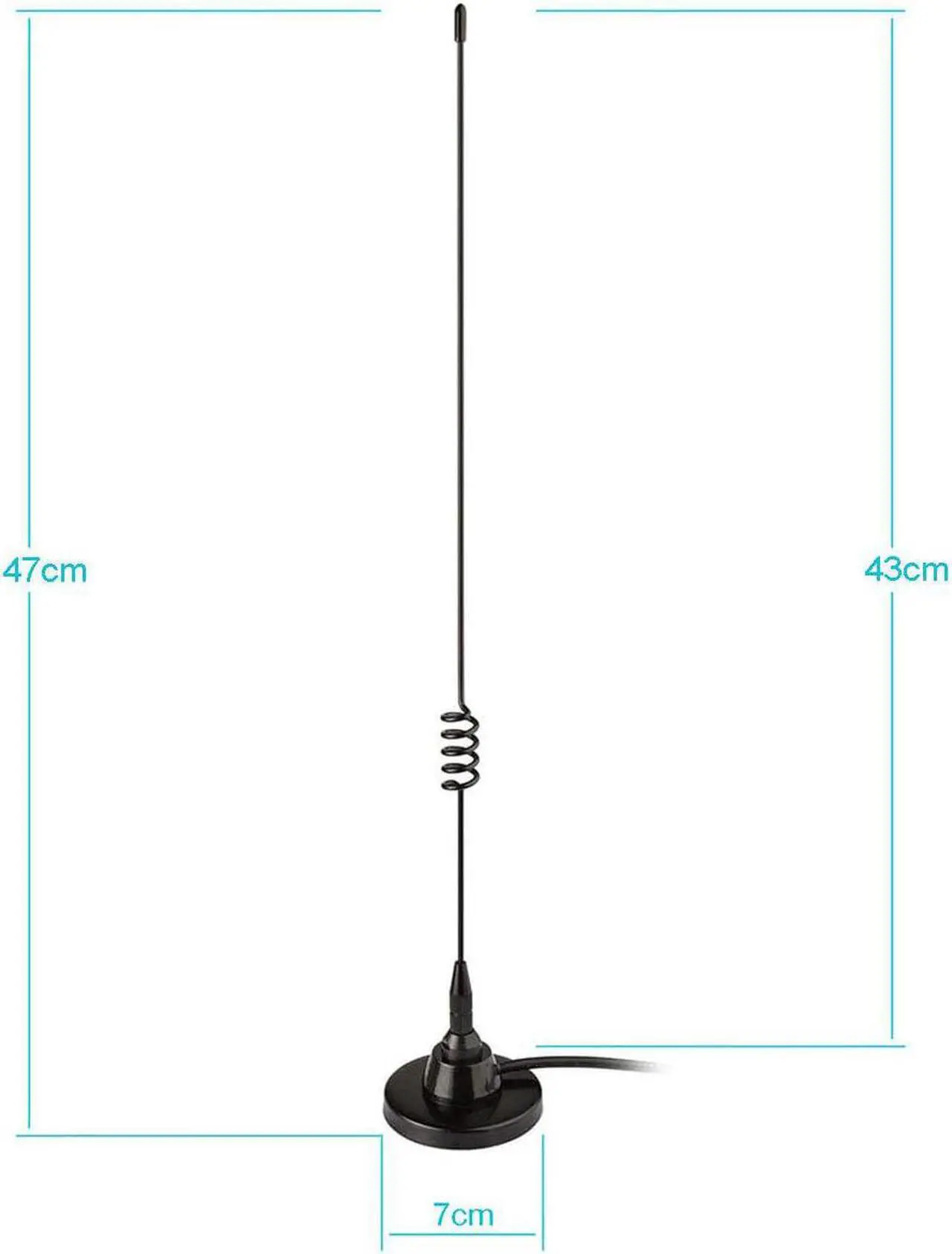 Alt view image 3 of 7 - Bingfu HF VHF UHF Ham Radio Amateur Radio Mobile Radio Scanner Antenna Police Scanner Antenna Magnetic Base BNC Male Antenna Compatible with Uniden Bearcat Whistler Radio Shack Police Radio Scanner
