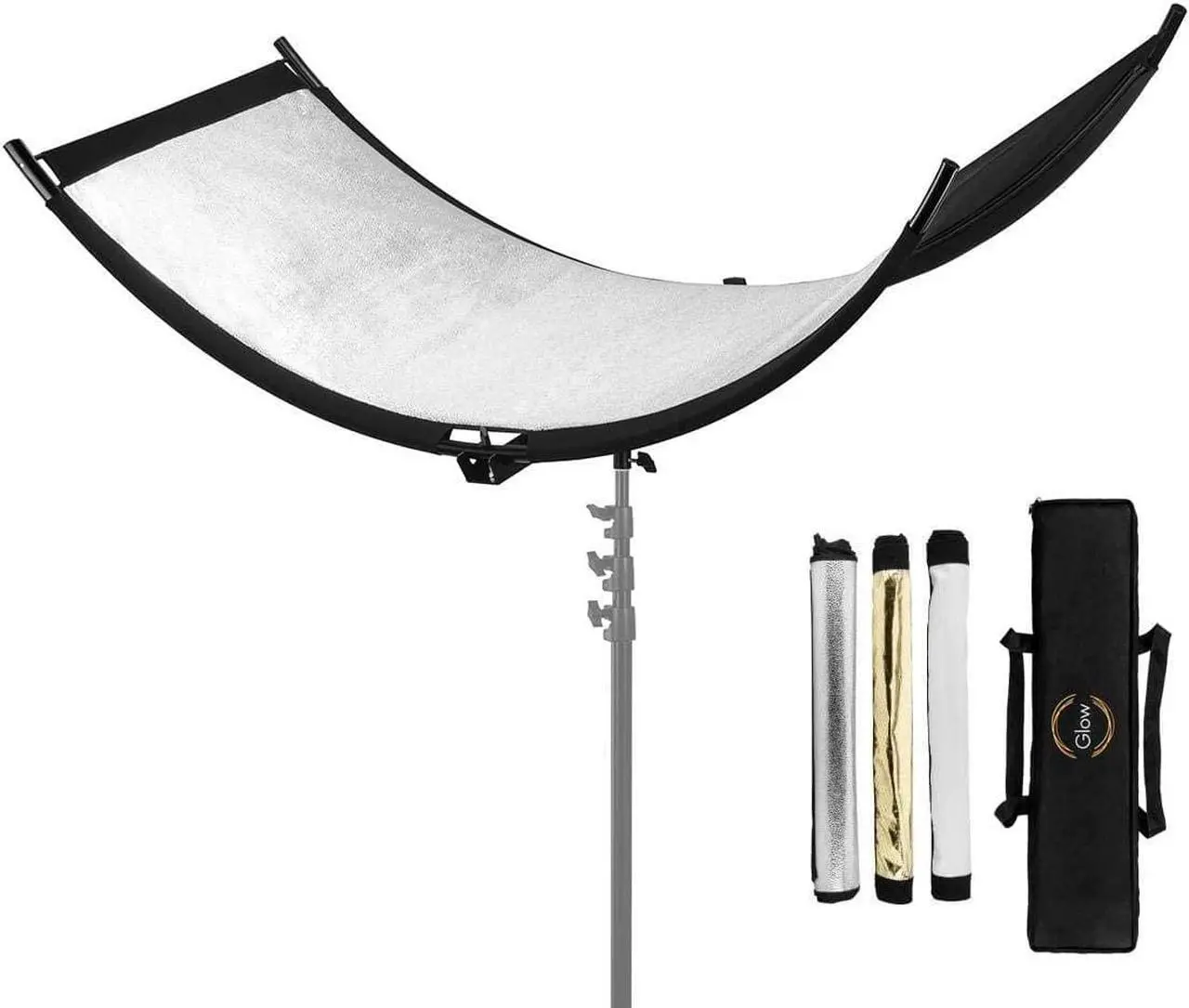 Main image of Glow ArcLight II Curved Light Reflector Kit, a Portable Photography Reflector for Studio, Photo, Video, Portrait with White Light Reflector, Gold Light Reflector, Silver White Reflector and Carry Bag