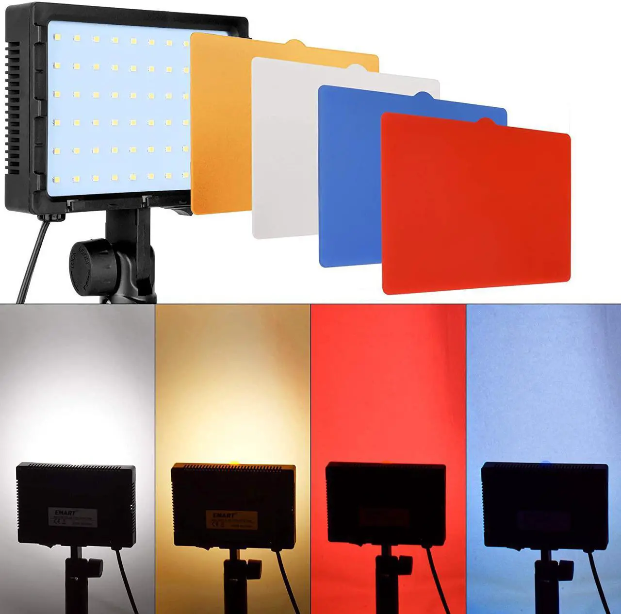 Alt view image 3 of 7 - EMART 60 LED Continuous Portable Photography Lighting Kit for Table Top Photo Video Studio Light Lamp with Color Filters - 2 Packs