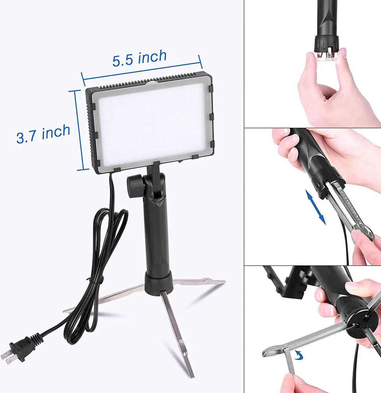 Alt view image 5 of 7 - EMART 60 LED Continuous Portable Photography Lighting Kit for Table Top Photo Video Studio Light Lamp with Color Filters - 2 Packs