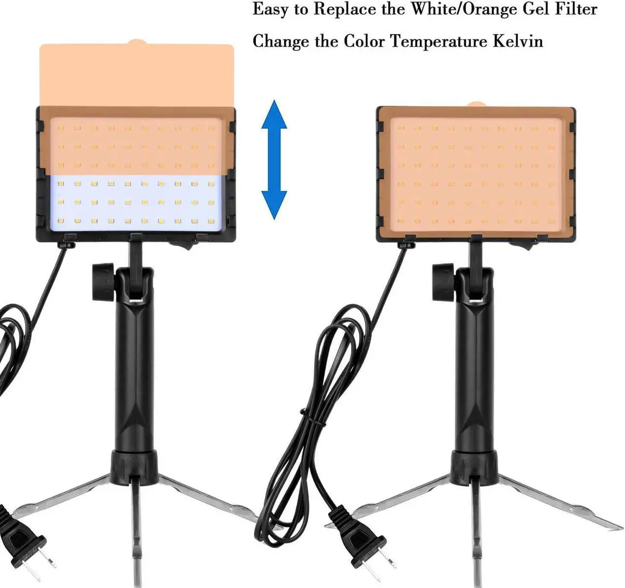 Alt view image 7 of 7 - EMART 60 LED Continuous Portable Photography Lighting Kit for Table Top Photo Video Studio Light Lamp with Color Filters - 2 Packs