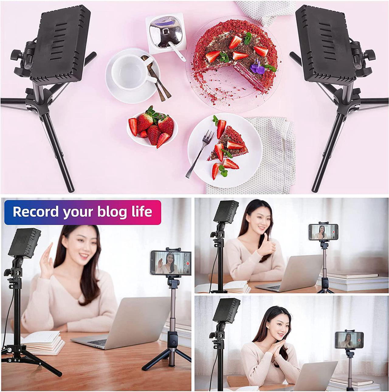 Alt view image 7 of 7 - RGB Photography Lighting,USB Powered 2600K-6000K LED Tabletop Light with Stand, for Zoom Calls Video Conference Webcam Meeting Tiktok Game Streaming YouTube Photo Video Studio Shooting 2 Packs
