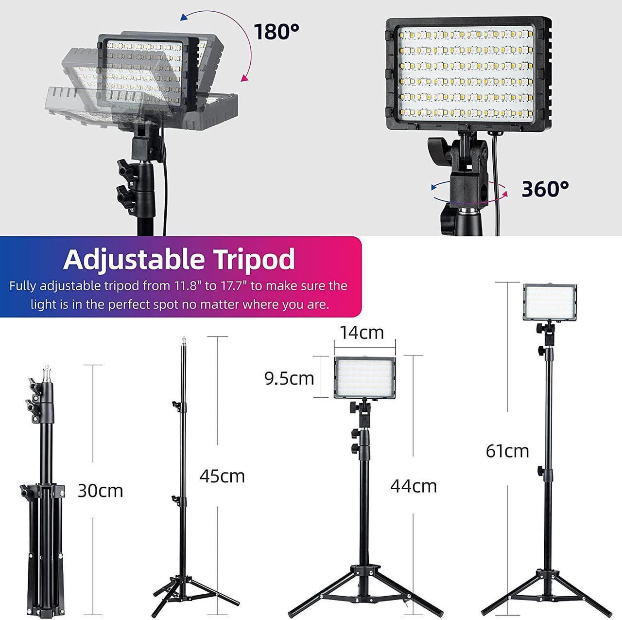 Alt view image 6 of 7 - RGB Photography Lighting,USB Powered 2600K-6000K LED Tabletop Light with Stand, for Zoom Calls Video Conference Webcam Meeting Tiktok Game Streaming YouTube Photo Video Studio Shooting 2 Packs