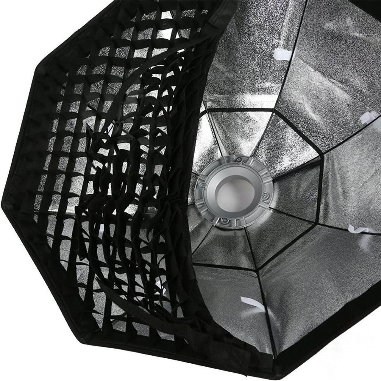 Alt view image 4 of 5 - Godox Top Octagon Softbox 56Inch / 140cm Octagon Softbox Photography Light Diffuser and Modifier with Bowens Speedring Mount with Grid Honeycomb for Monolight Photo Studio Strobe Lighting
