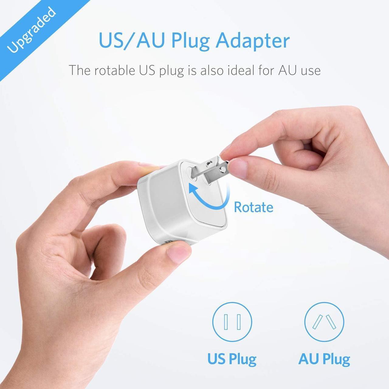 Alt view image 2 of 7 - Universal Travel Adapter 220V to 110V Voltage Converter with 6A 4-Port USB Charging and UK/AU/US/EU Worldwide Plug Adapter (White)