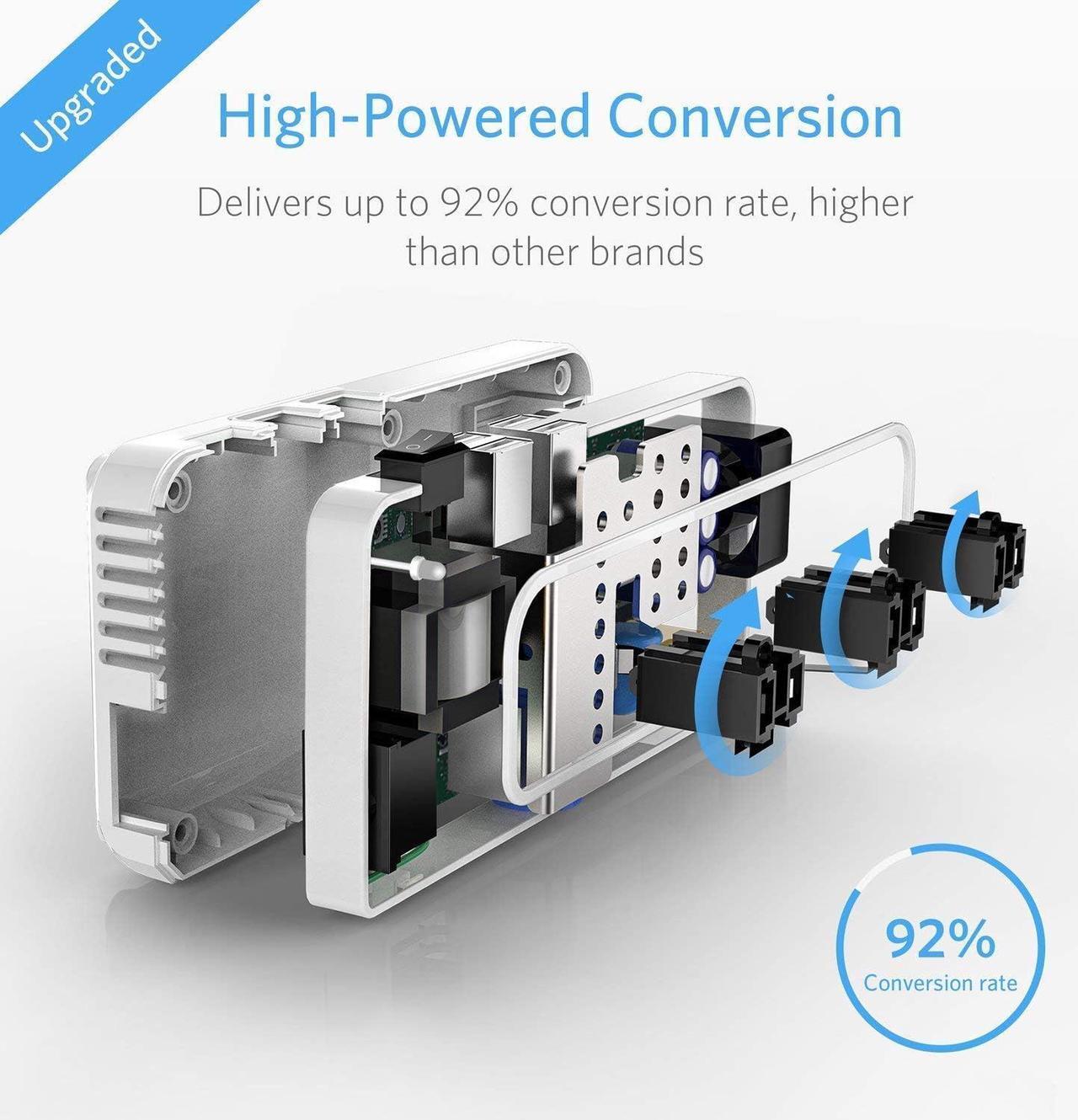Alt view image 4 of 7 - Universal Travel Adapter 220V to 110V Voltage Converter with 6A 4-Port USB Charging and UK/AU/US/EU Worldwide Plug Adapter (White)