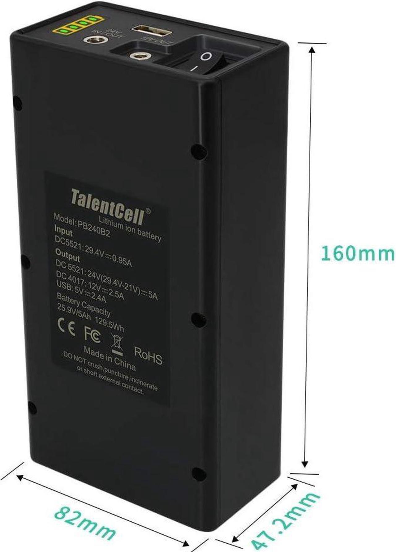 Alt view image 4 of 6 - 12/24V Lithium ion Battery Pack PB240B2, Rechargeable 35000mAh 129.5Wh Li-ion Batteries with DC 24/12 Volt and 5V USB Output for LED Light Strip, CCTV Camera, Smartphone and more