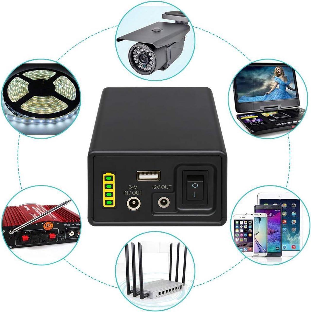 Alt view image 5 of 6 - 12/24V Lithium ion Battery Pack PB240B2, Rechargeable 35000mAh 129.5Wh Li-ion Batteries with DC 24/12 Volt and 5V USB Output for LED Light Strip, CCTV Camera, Smartphone and more