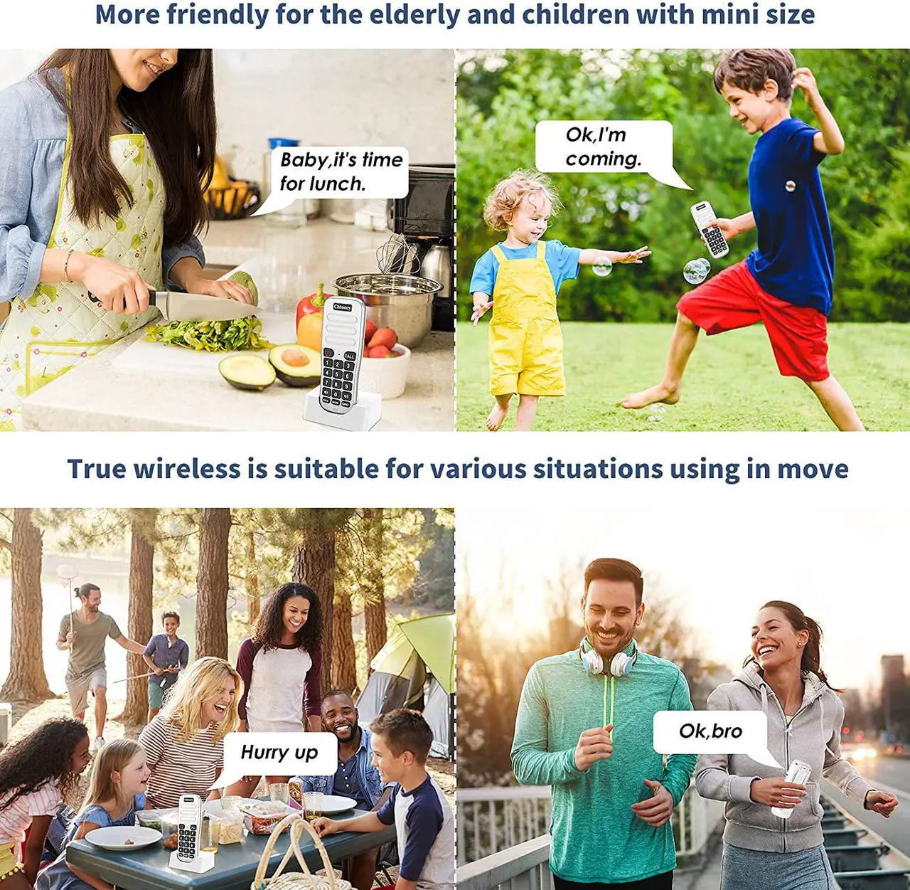 Alt view image 2 of 7 - Rechargeable Handheld Intercoms Wireless for Home 1 Mile Range 10 Channel, Wireless Intercom System for Home Business Office, Home Room to Room Communication System (2 Packs, White)