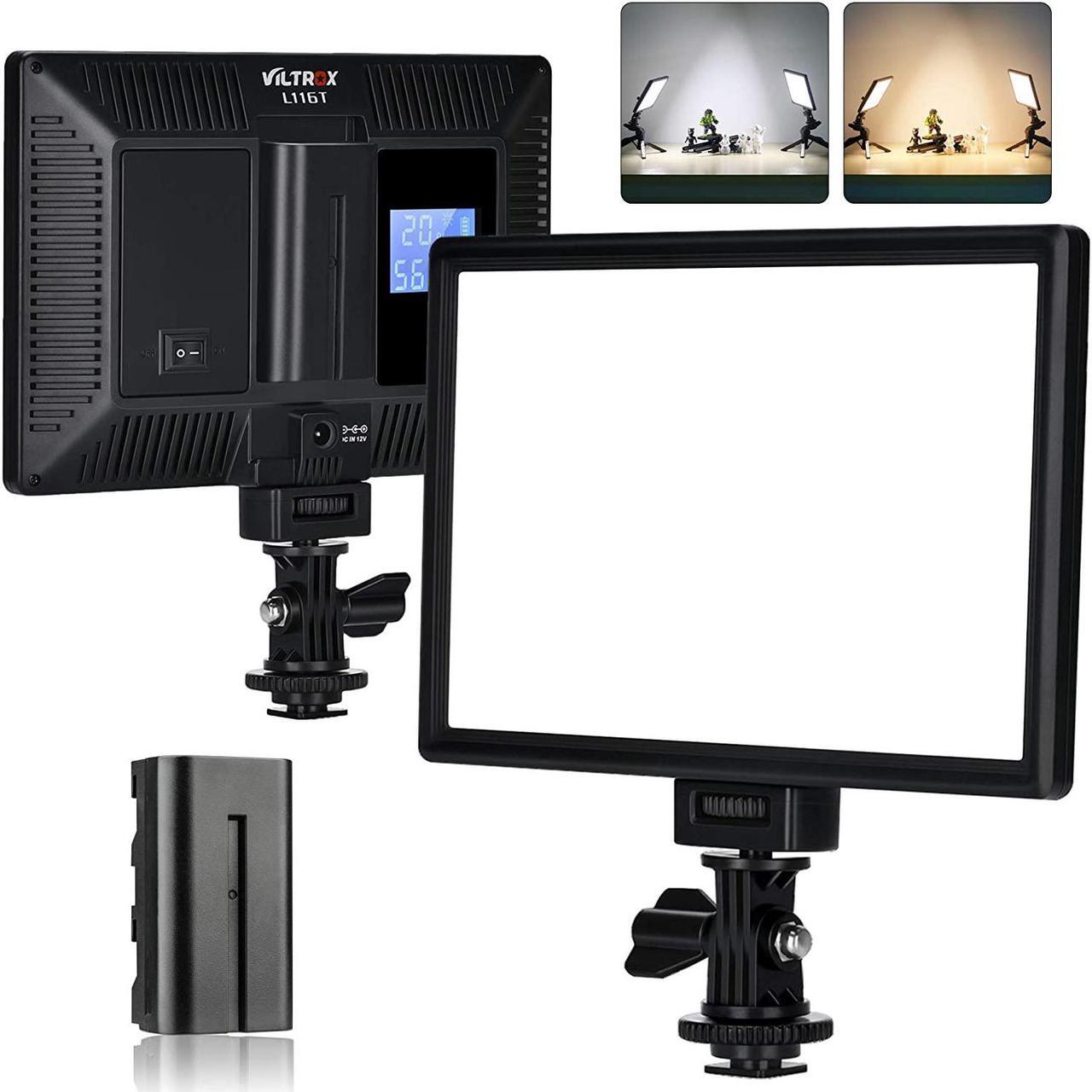 Main image of VILTROX L116T 3300K-5600K LED Photography Light Kit with NP-F550 Battery, Super Thin On Camera LED Key Light Panel for Photography, VideoLive Streaming, Studio, YouTube, Tiktok