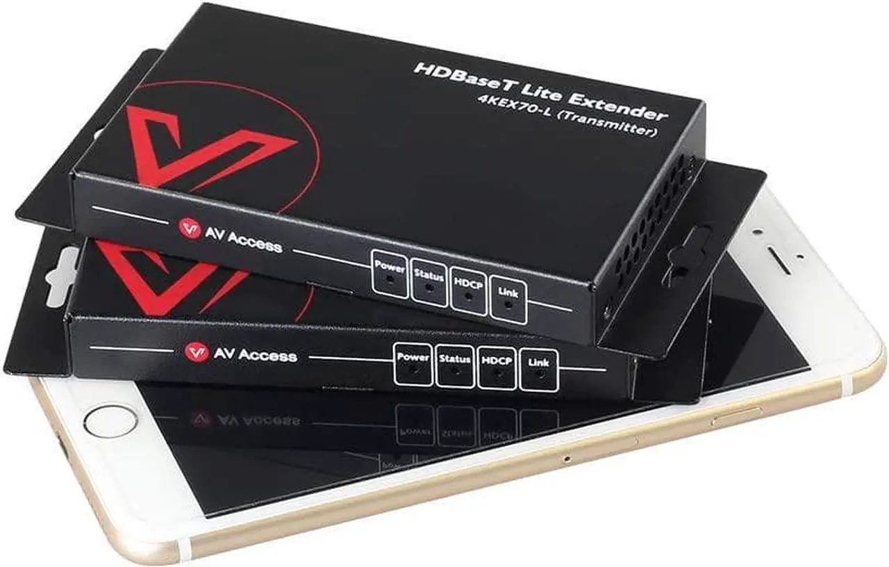 Alt view image 7 of 7 - AV Access HDBaseT HDMI Extender Over Single Cat5e/6/6a/7 Ethernet Cable 4K@60Hz 130ft, 1080P@60Hz 230ft, Supports CEC, Bi-Directional PoE, IR and RS232 Pass Through, EDID, HDCP 2.2 (4KEX70-L)