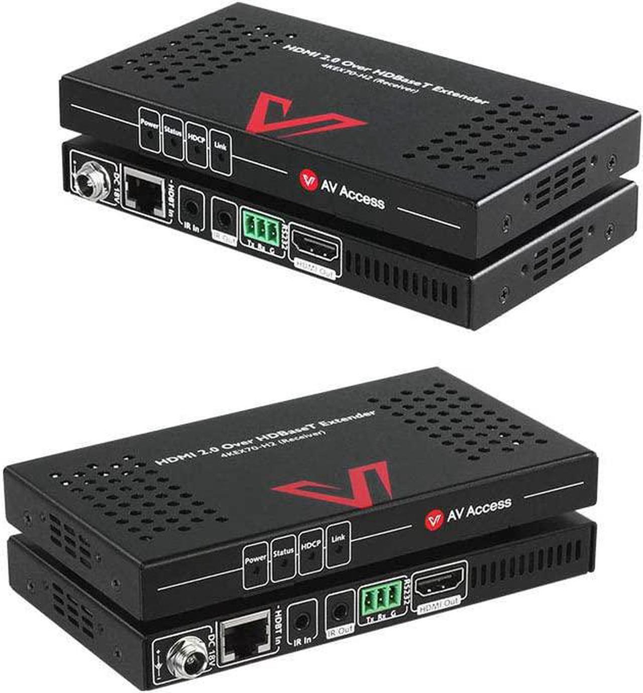Main image of 4K HDMI Extender Over Cat5e/6/6a/7 4K@60Hz 130ft, 1080P@60Hz 230ft, HDR10+, HDMI 2.0 YUV4:4:4, HDCP 2.2, 18Gbps, Plug & Play, IR Return & PoE, Smart EDID