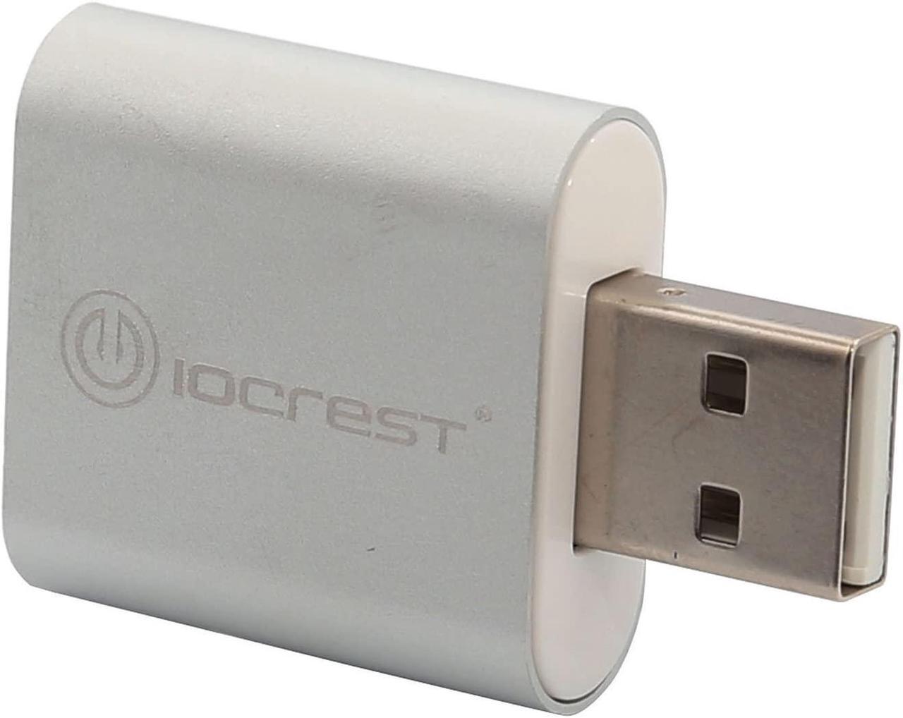 IO Crest SY-AUD20205 USB to Audio Adapter Convert PC USB Port into a Stereo Sound Card for Windows & Mac Silver