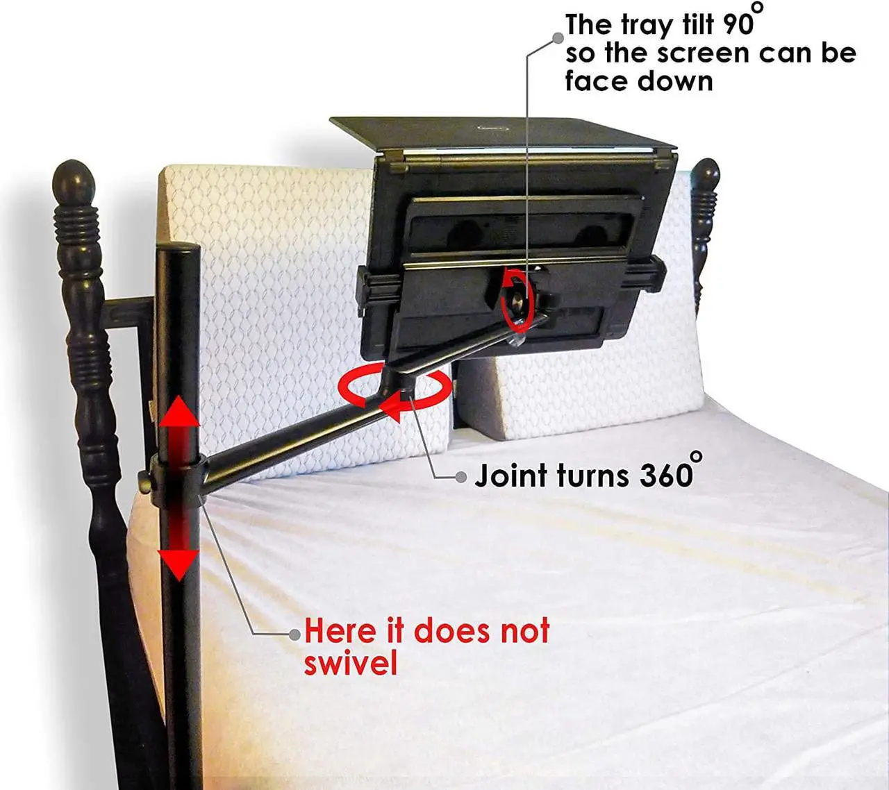 Alt view image 3 of 4 - 3 in 1 360 Degree Rotating Height Adjustable Laptop Tablet Stand for Bed,Floor,Compatible with Ipad Ipad Mini,MacBook Pro/Air,MS Surface Pro,MS Surface Book Stand