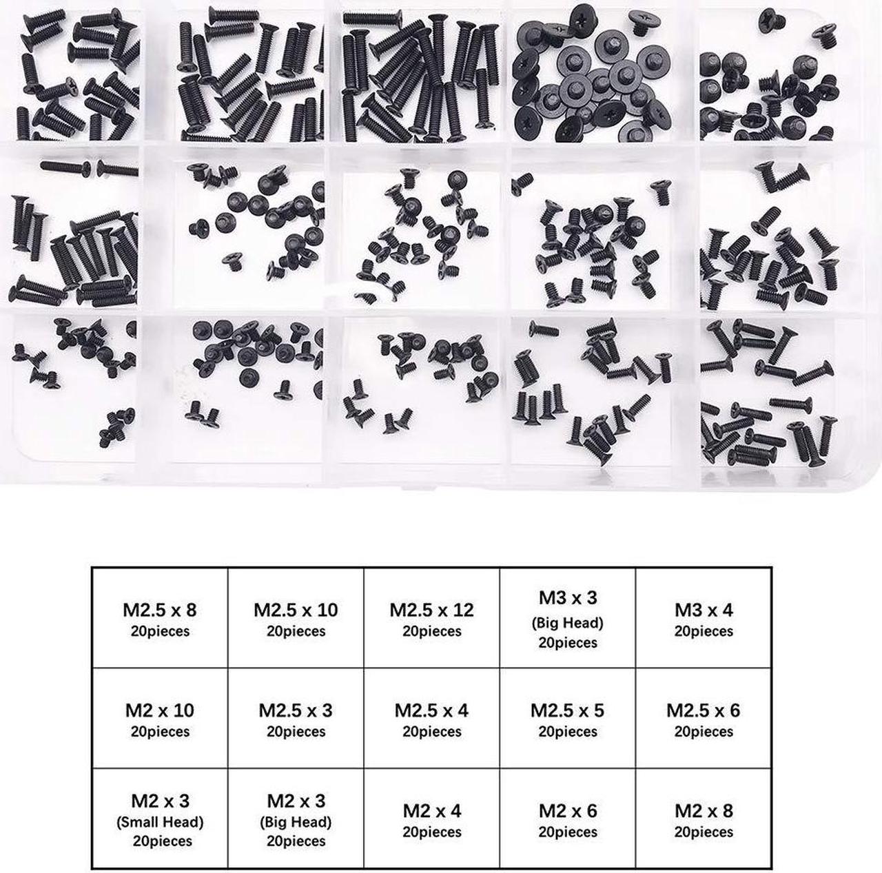 Alt view image 3 of 5 - QTEATAK 300Pcs Black Laptop Notebook Computer Replacement Screws Kit for Lenovo Toshiba Gateway Samsung HP IBM Dell Sony Acer Asus SSD Hard Disk SATA