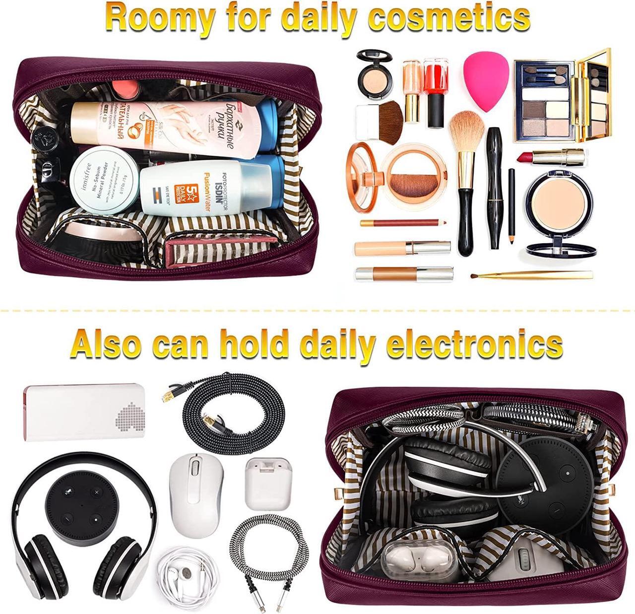 Alt view image 6 of 7 - Laptop Bag for Women, Large Laptop briefcase for 15.6 Inch Computer Waterproof PU Leather Shoulder Bag with USB Charging Port, Fashion Business Office Work Tote Bag Handbag Purse 2pcs Set, Dark Purple