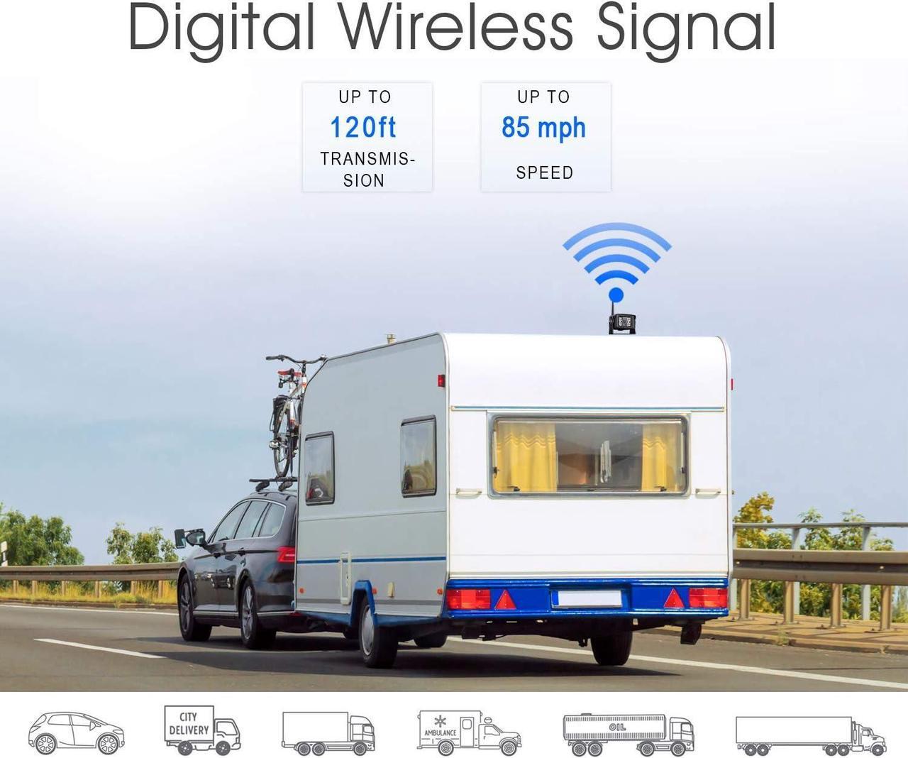 Alt view image 3 of 7 - Digital Wireless Backup Camera System Kit,HD 1080P & IP69 Waterproof Wireless Reverse Rear View Camera + 7 DVR Split Touch Monitor w/Recording for RV/Truck/Trailer/Motorhome-B701