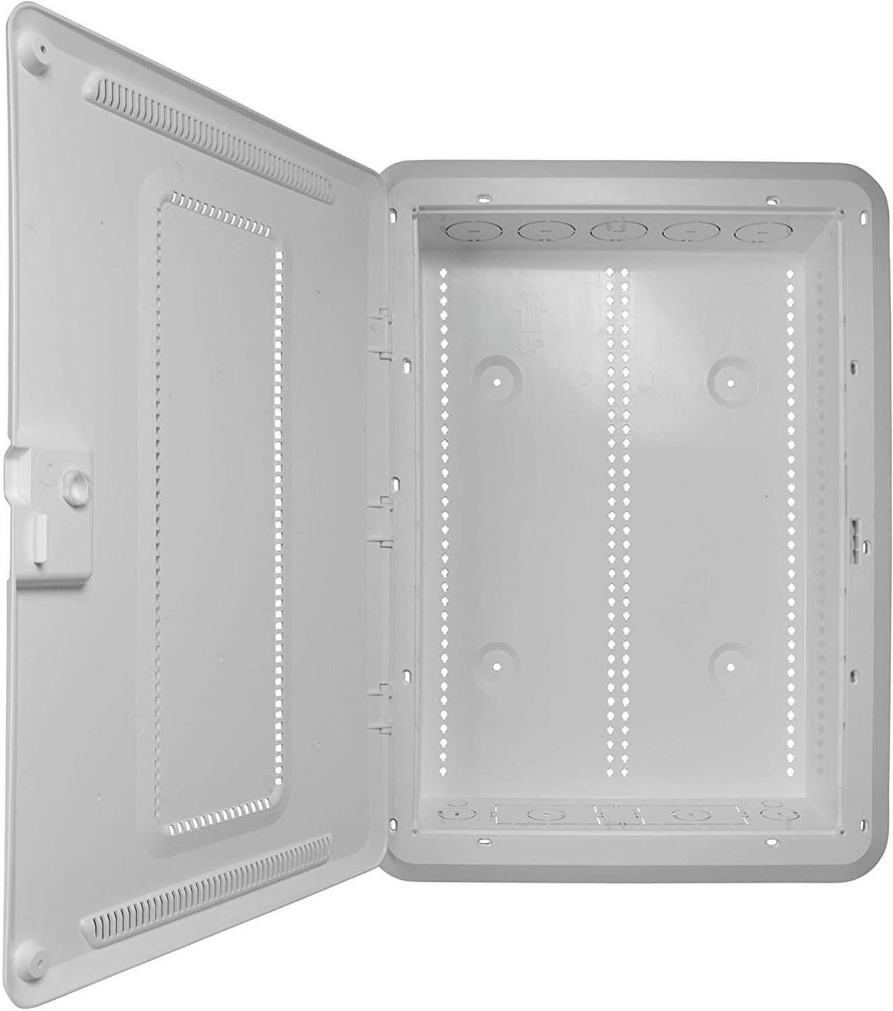 Alt view image 4 of 7 - Legrand - OnQ 20 Inch Media Enclosure, Wifi Electrical Box, Cable Management Box for Distribution of Networking Service, Recessed Media Box Lets Signal Through, White, ENP2050-NA