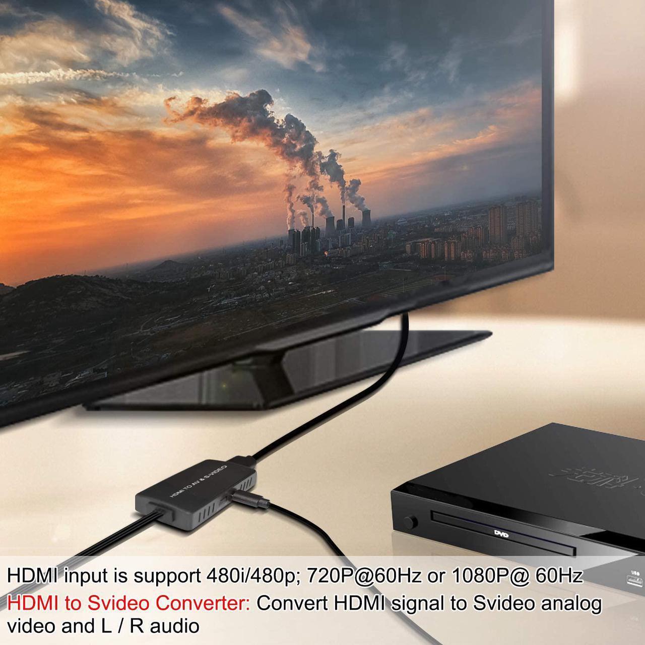 Alt view image 4 of 5 - HDMI to SVideo Converter HDMI to RCA Adapter R/L Audio Video Converter Adapter Support 1080P Compatible PS3/PS4 Xbox Fire Stick Roku Blu-Ray Player VHS VCR DVD STB Camera etc.