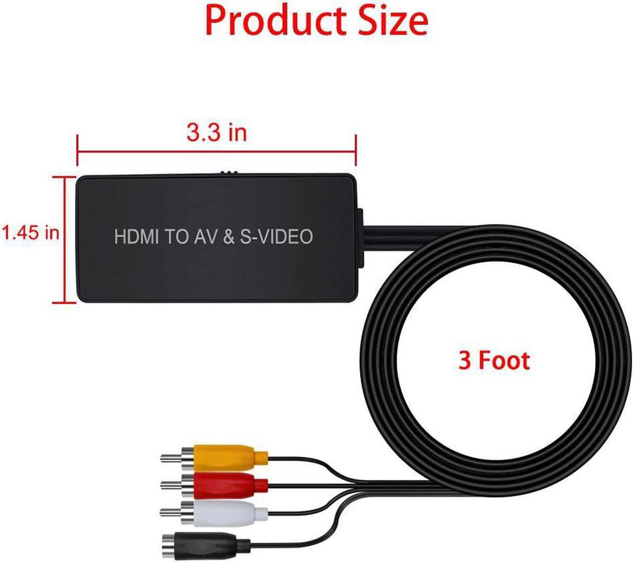 Alt view image 5 of 5 - HDMI to SVideo Converter HDMI to RCA Adapter R/L Audio Video Converter Adapter Support 1080P Compatible PS3/PS4 Xbox Fire Stick Roku Blu-Ray Player VHS VCR DVD STB Camera etc.