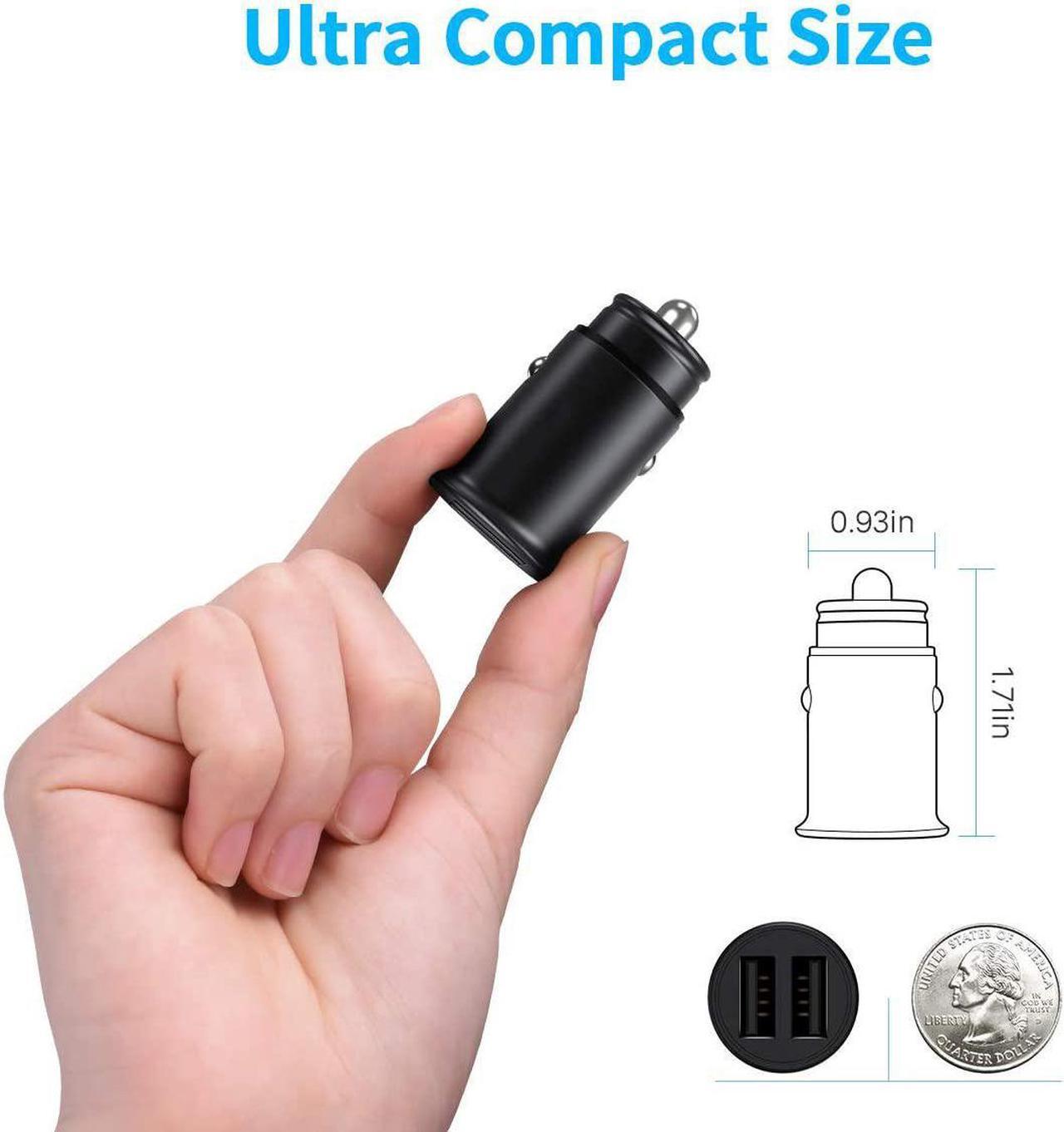 Alt view image 7 of 7 - BoxWave Car Charger Compatible with Panasonic Lumix S5IIX (DC-S5M2X) - Minimus Car Charger with DirectSync Cable (4W), Tiny Small Minimal Compact Dual Car Charger - Jet Black