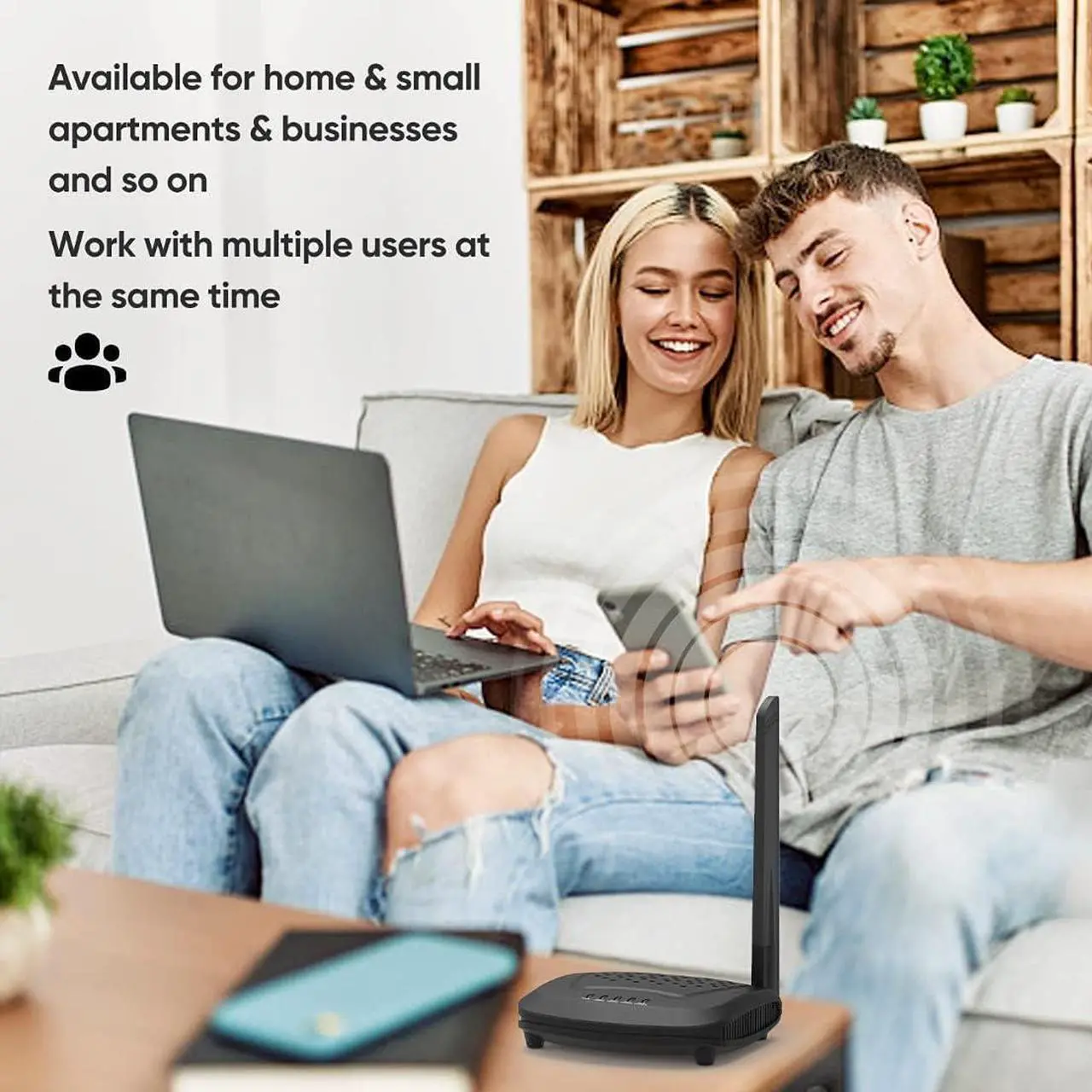 Alt view image 4 of 7 - Cell Phone Signal Booster Kit, Suitable for All U.S. Carriers -Compatible with Verizon, AT&T, T-Mobile, Sprint & More, Cell Phone Booster for Home Up to 2,000 sq. ft. Signal Booster