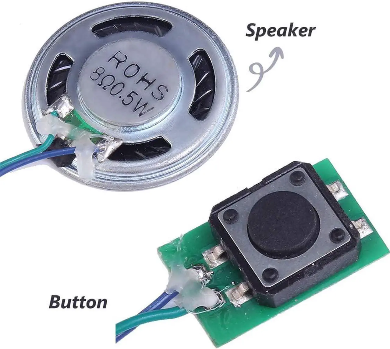 Alt view image 7 of 7 - Icstation Recordable Sound Module, Button Control Sound Chip 8M MP3 WAV Music Voice Player Programmable Board with Speaker for DIY Birthday Music Box Greeting Card Mother's Day