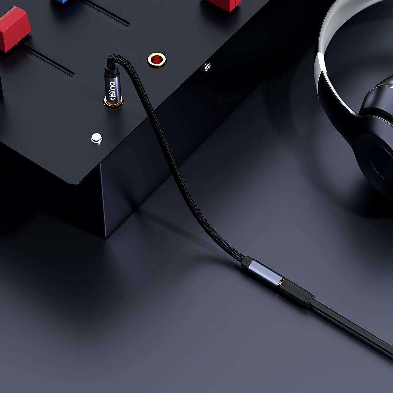 Alt view image 5 of 7 - 1/4 to 3.5mm Headphone Adapter 1/4 Male to 1/8 Female Extension Audio Cable for Headphones Amplifiers Guitar Amp Keyboard Piano Home Theater Speaker Mixing Console - 1 feet