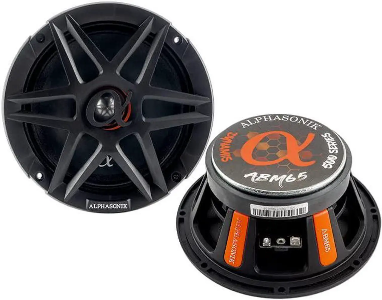 Main image of 1 Pair of ABM65 DYNAMIS Series 6.5" 600 Watts Max 150 Watts RMS Mid-Range Car Audio Speaker 4-Ohm Cloth Surround, Non Pressed Paper Cone, Ferrite Magnet, and Grille Included