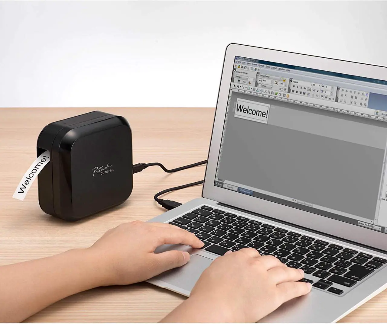 Alt view image 7 of 7 - Brother P-touch CUBE Plus PT-P710BT Versatile Label Maker with Bluetooth Wireless Technology
