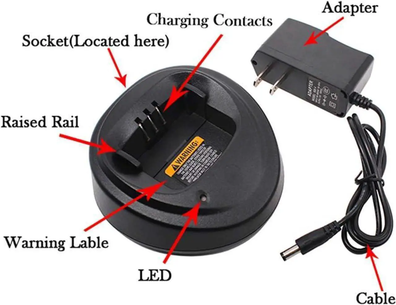 Alt view image 2 of 7 - CP200 Charger for Motorola CP200 CP340 CP360 CP380 CP040 CP140 PM400 PR400 Radio Battery NNTN4496 NNTN4497 NNTN4970 Charger WPLN4137BR WPLN4137A PMPN4137A